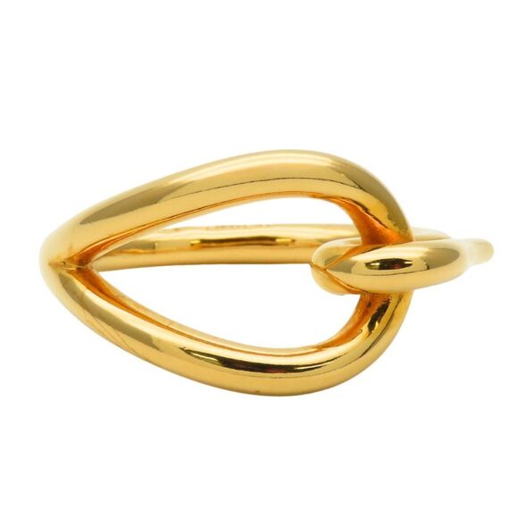 Hermes Jumbo Metal Gold Plated Scarf Ring for Women